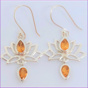 Earrings Lotus Citrine